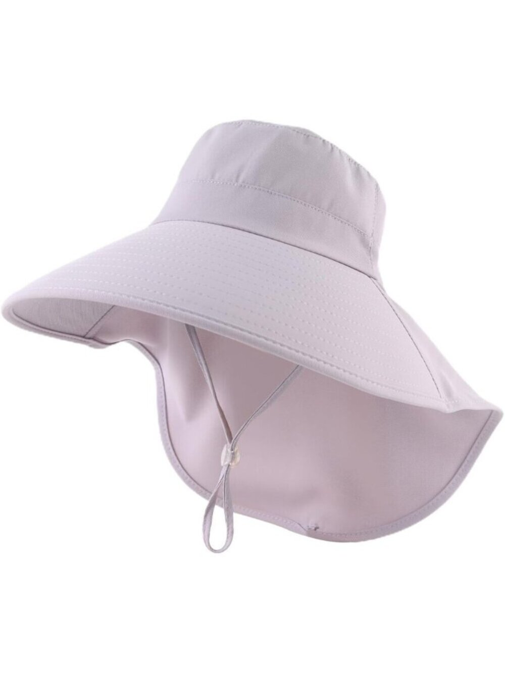 Women's Light Purple 100% Polyester Wide Brim UV Protection Chin Strip Beach Hat